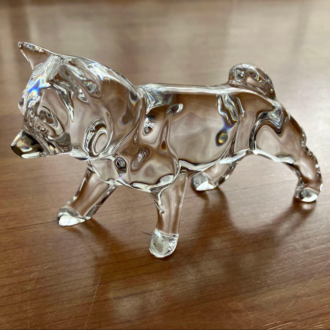バカラ 柴犬 イヌ 戌 置物 クリスタル オブジェ オーナメント Dog