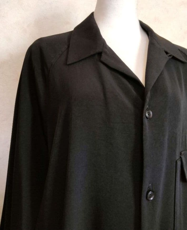 現行　Y's ヨウジヤマモト　ロングシャツワンピース　2　オープンカラー ドレス