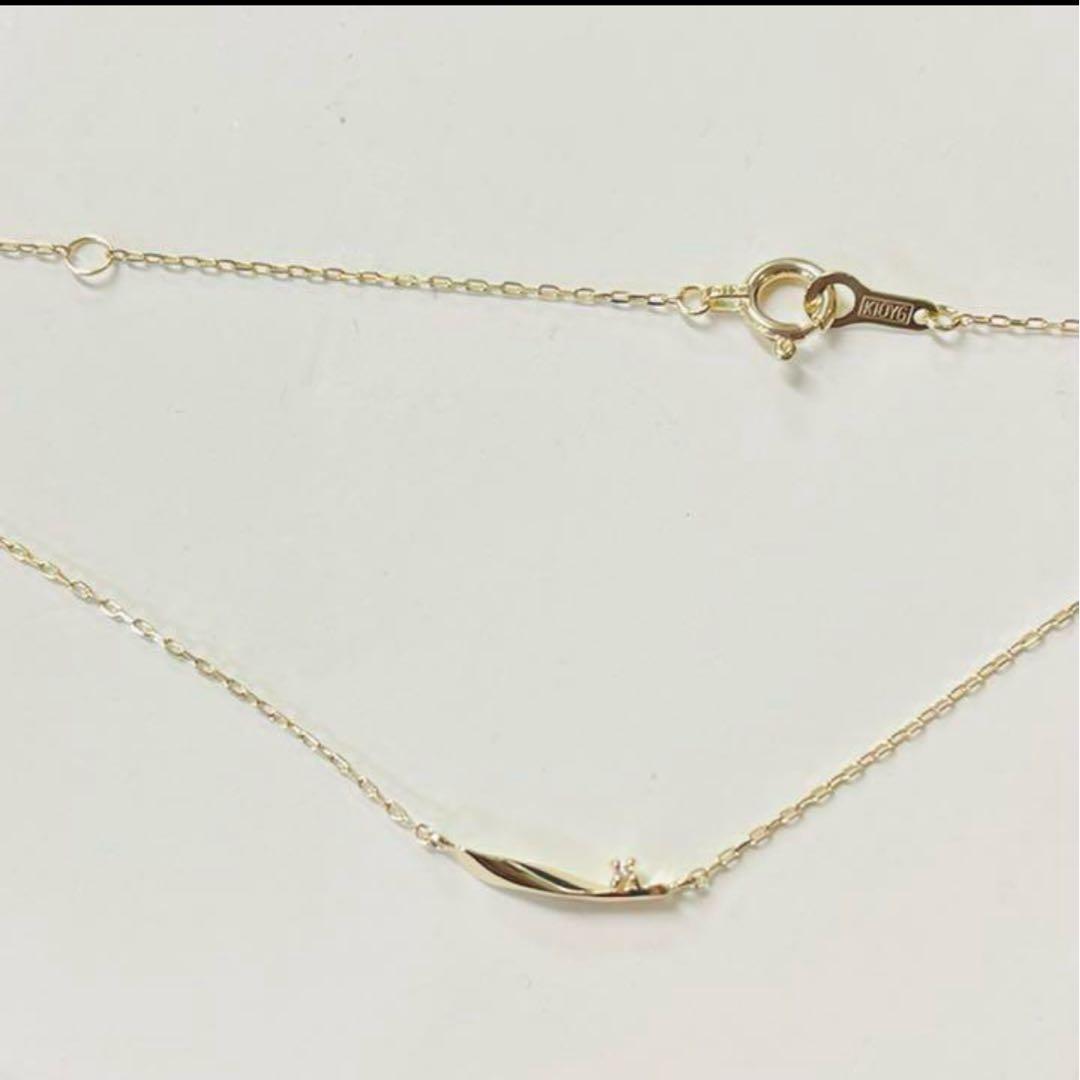 完売品【NOIR DE POUPEE】K10プチダイヤモンド ウェーブネックレス