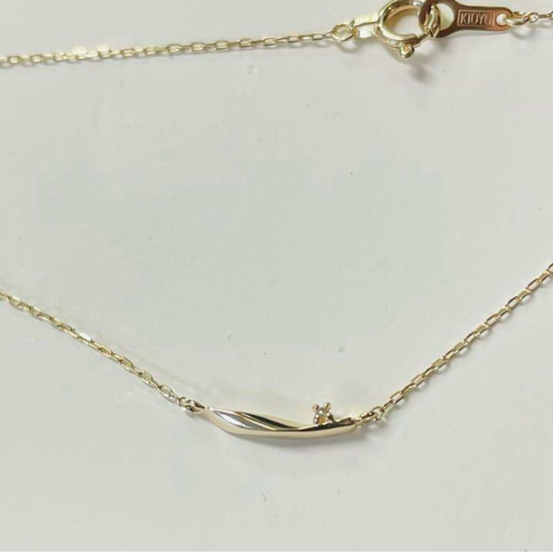 完売品【NOIR DE POUPEE】K10プチダイヤモンド ウェーブネックレス