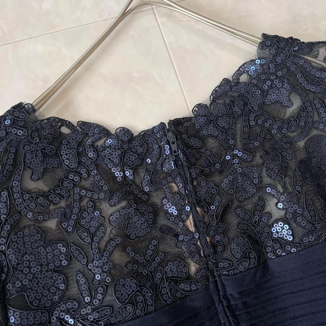 タダシショージ　ぺプラムドレス セパレート S&XS 濃紺　パーティ