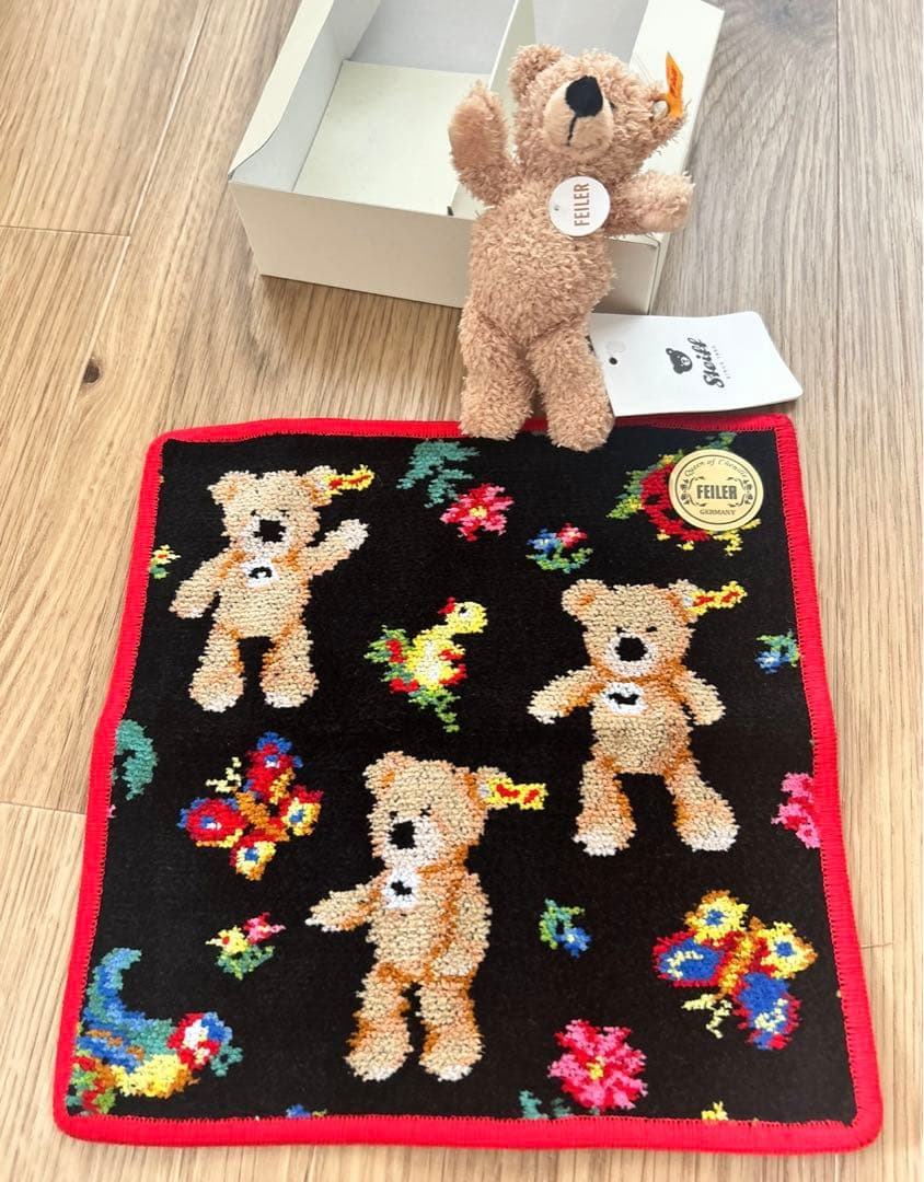 Steiff x FEILER ハンカチ テディベア セット