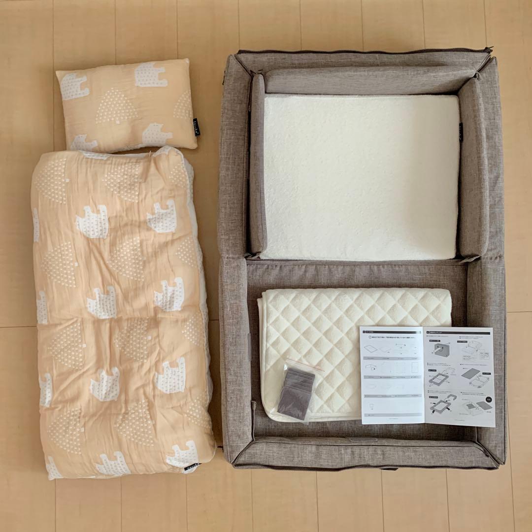 【美品】ファルスカ コンパクトベッド Free メランジブラウン