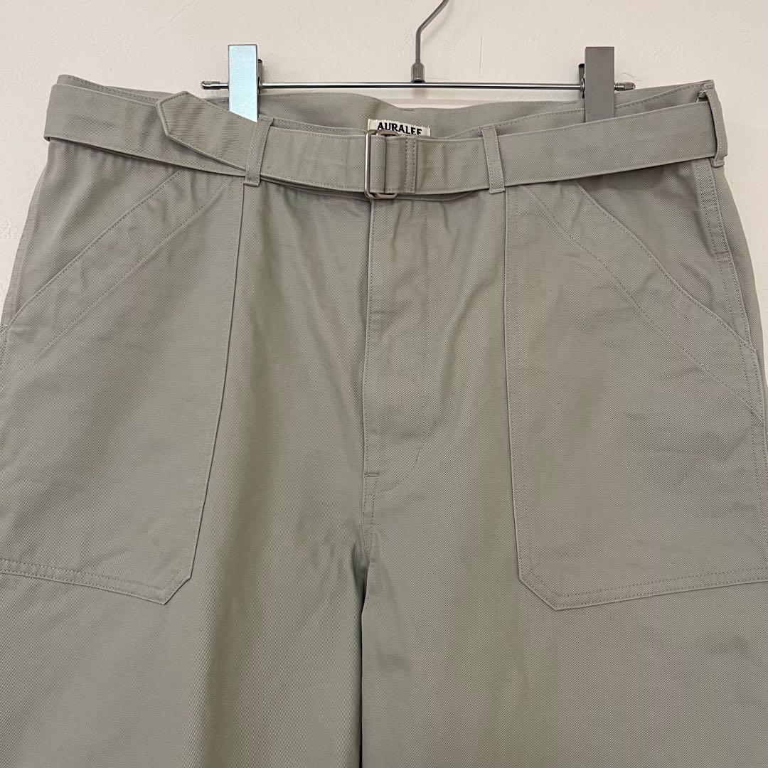 パンツ AURALEE HEAVY CHINO CLOTH BELTED PANTS