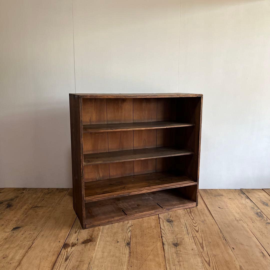 アンティーク オープンラック チェスト 食器棚 本棚 無垢材