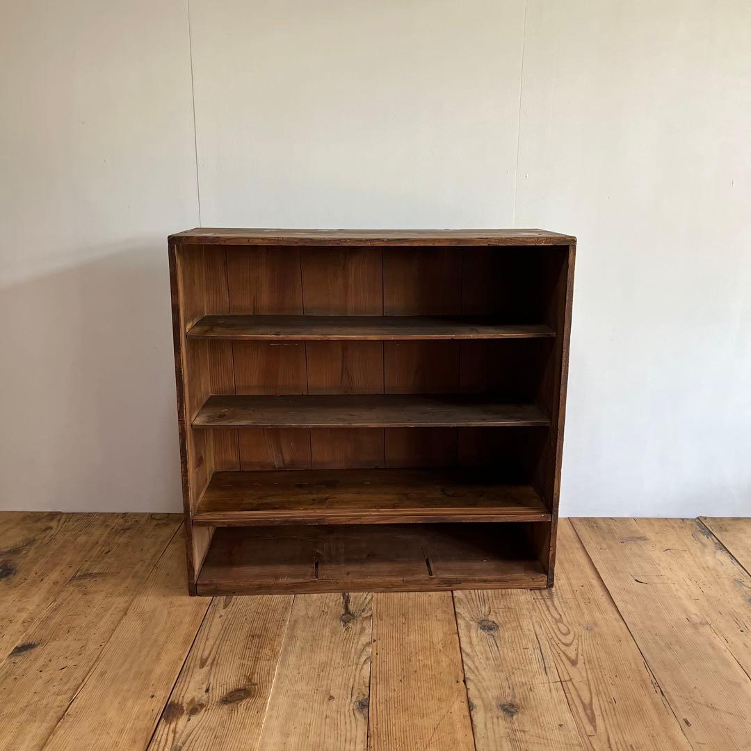 アンティーク オープンラック チェスト 食器棚 本棚 無垢材