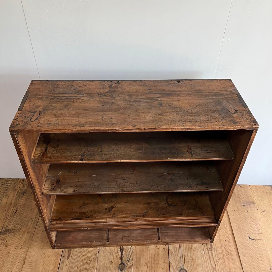 アンティーク オープンラック チェスト 食器棚 本棚 無垢材
