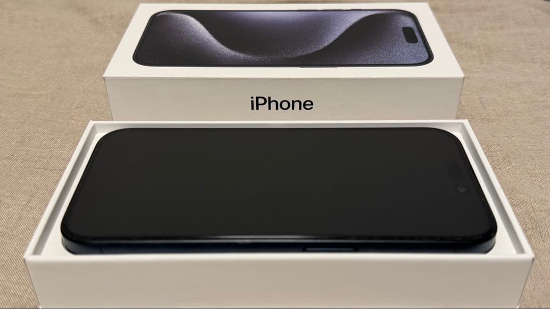 iPhone 15 Pro ブルー SIMフリー 画面フィルム&ケース付