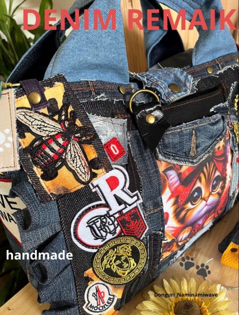 ゆぴさま❤️pagesになります。デニムリメイク❤️フリル付トート＆クラッチ２点