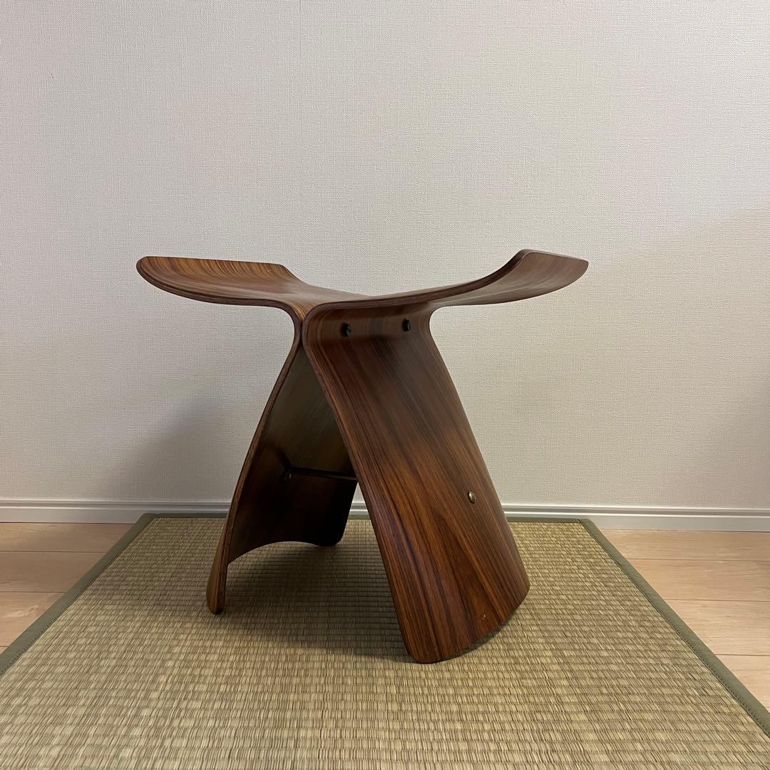 バタフライスツール　ビンテージ　手書き番号　柳宗理　天童木工　ヴィンテージ