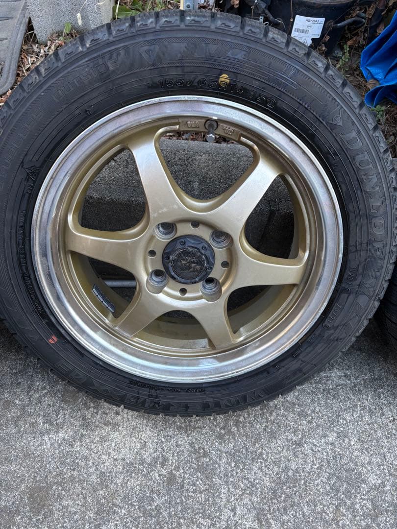 メルパンダダンロップWM03 アルミセット 155/65R14 2本　②