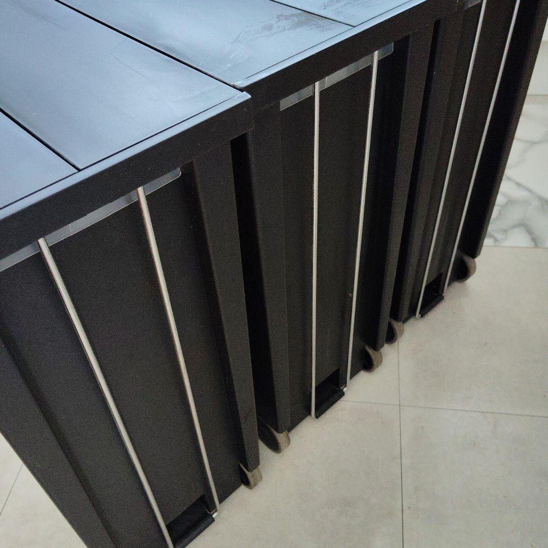 KEYUCA両開きダストボックス　27L 3個セット　黒