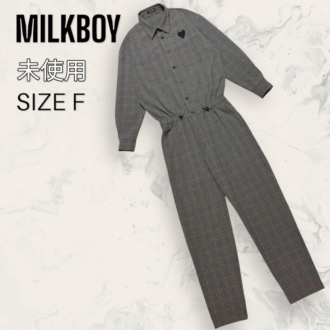 【ほぼ未使用】 MILKBOY チェック オールインワン スーツ メンズ