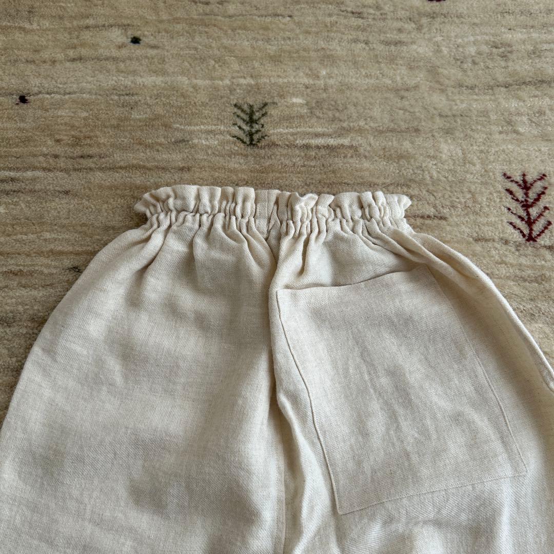 最終価格　ハンドメイド作家さまリネンウールもんぺ　オフホワイト