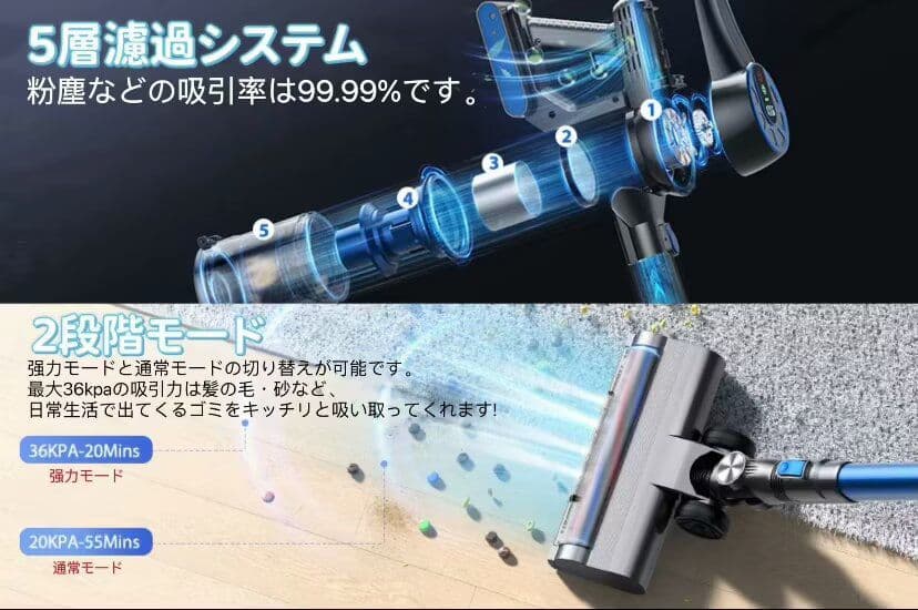掃除機コードレス 充電式 取り外せる  低騒音 充電式 超軽量 掃車用 家庭用