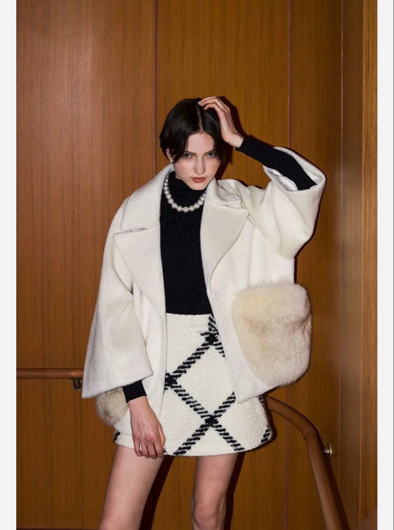 ジャケット・アウター sheller FOX FUR pocket tailored coat