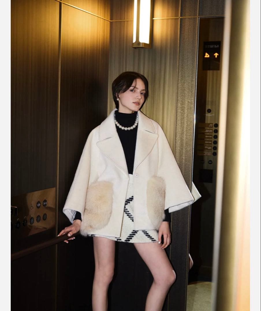 ジャケット・アウター sheller FOX FUR pocket tailored coat