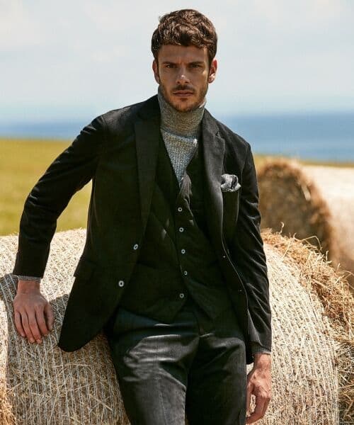 【稀少サイズ5L】ジョセフアブード　オパールサンドべロア ジャケットブラック