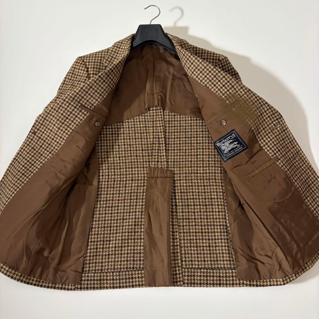 美品 バーバリー ツイードジャケット ハウンドトゥース ブリティッシュ調 AB4