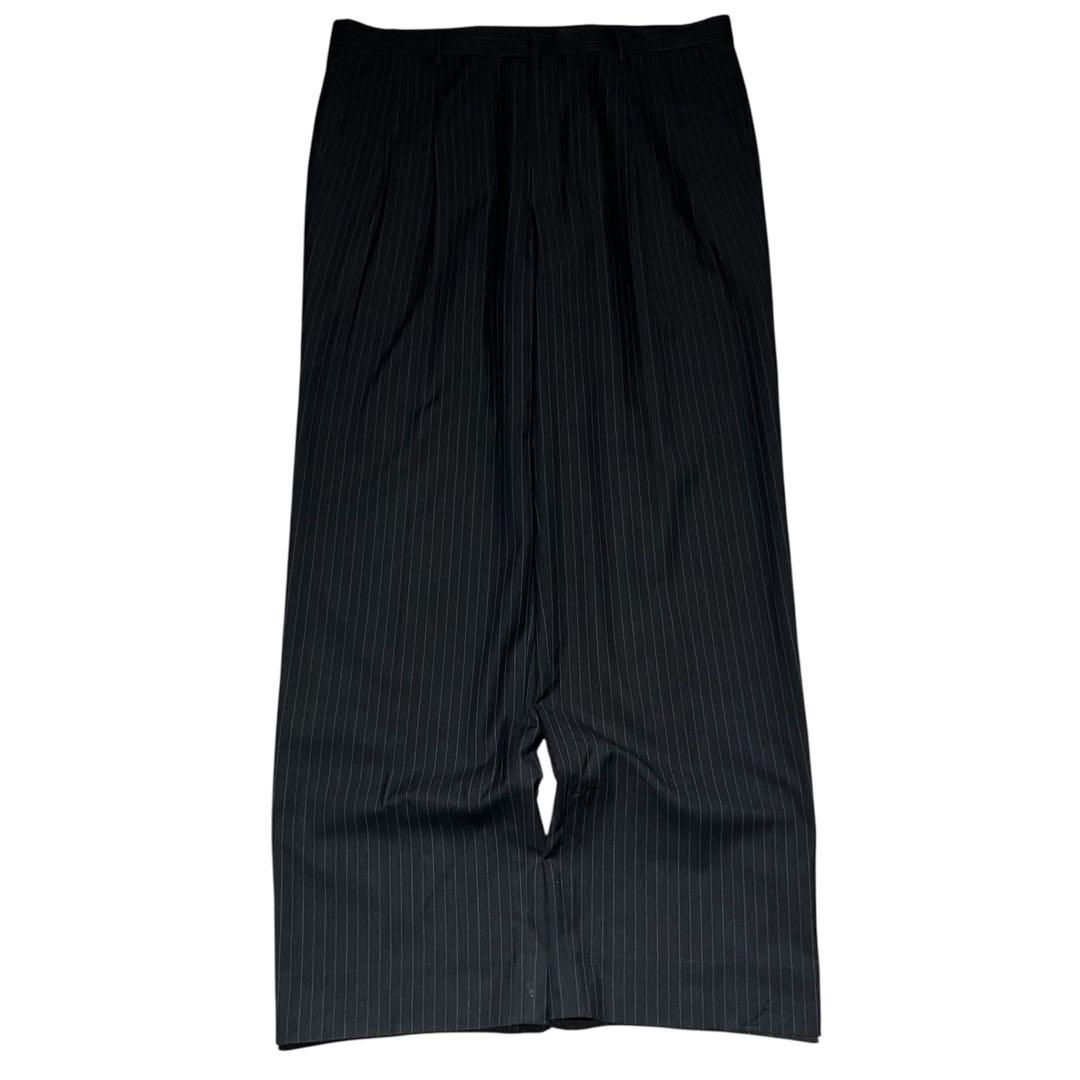 GIORGIO ARMANI ライトウール ストライプ ワイドスラックス