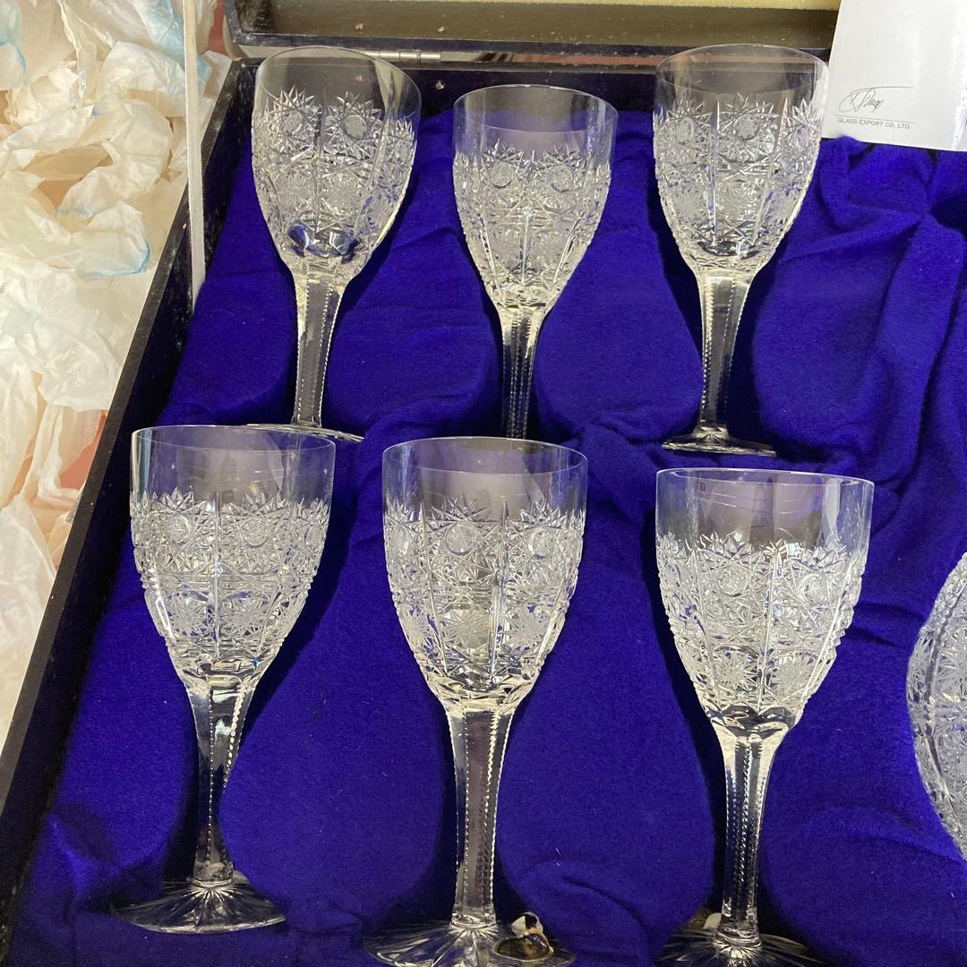 ボヘミアングラス デキャンタとワイングラス6個セット