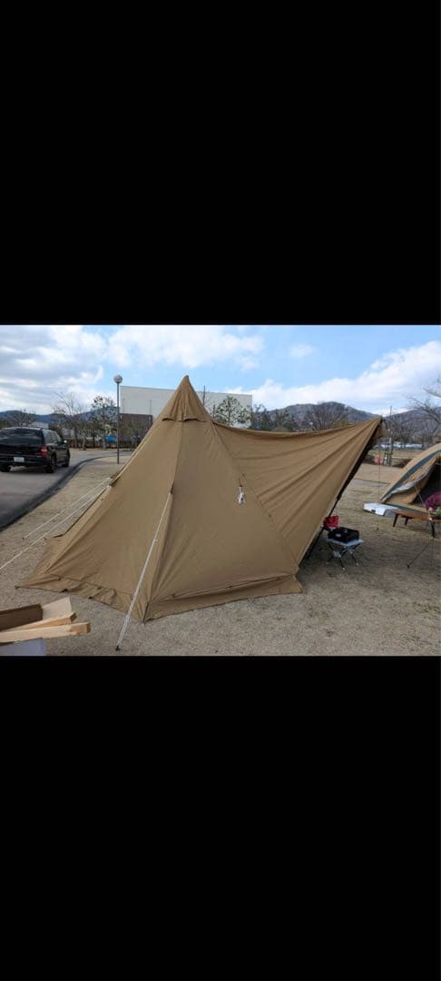 【トヨ】WAQ テント ベージュ 収納バッグ付き