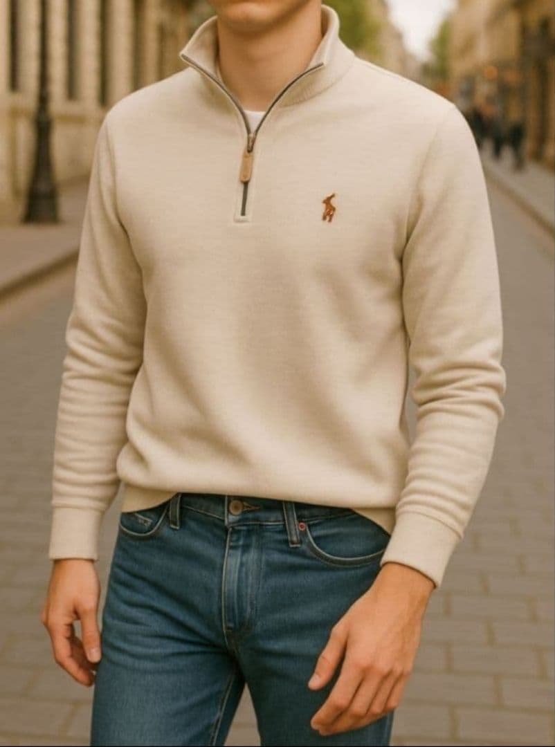 新品未使用タグ付き　ポロラルフローレン　コットンハーフジップセーター　LL