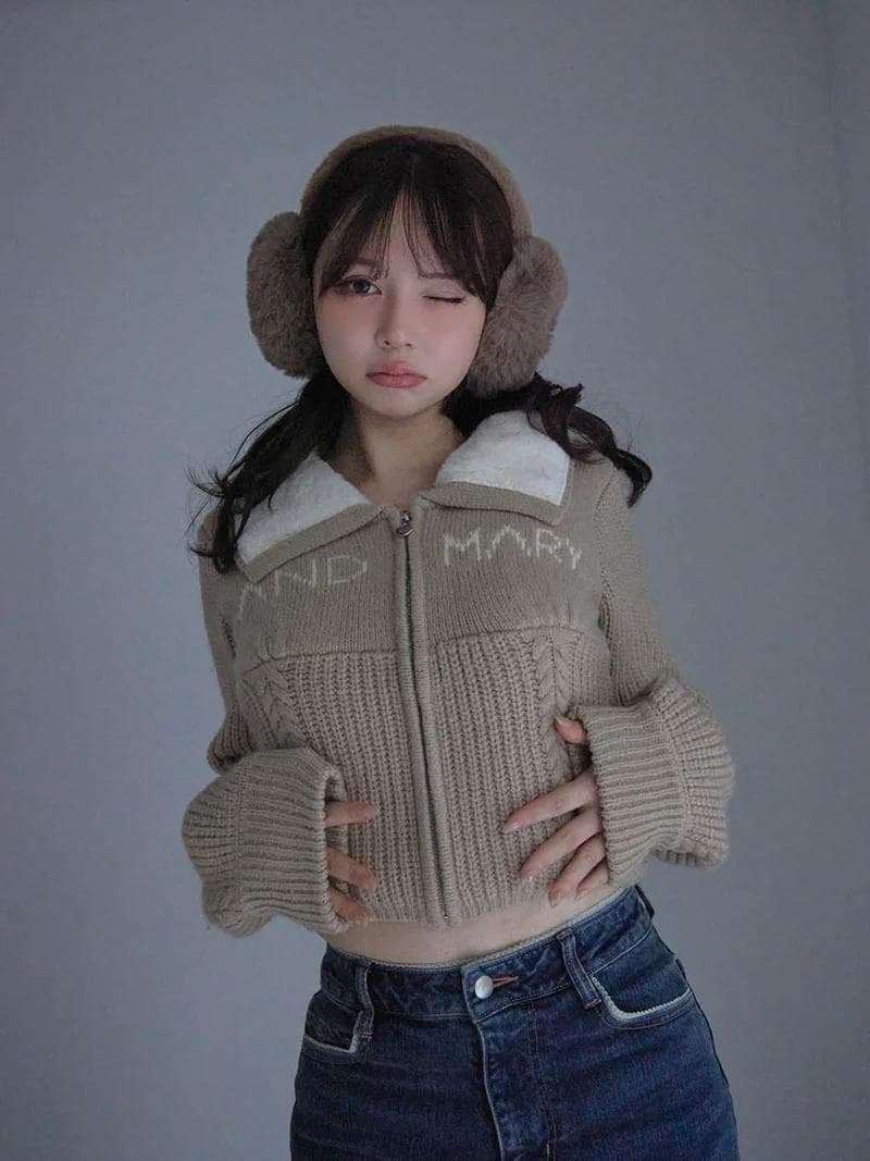 ジャケット・アウター andmary Mary logo zip tops beige