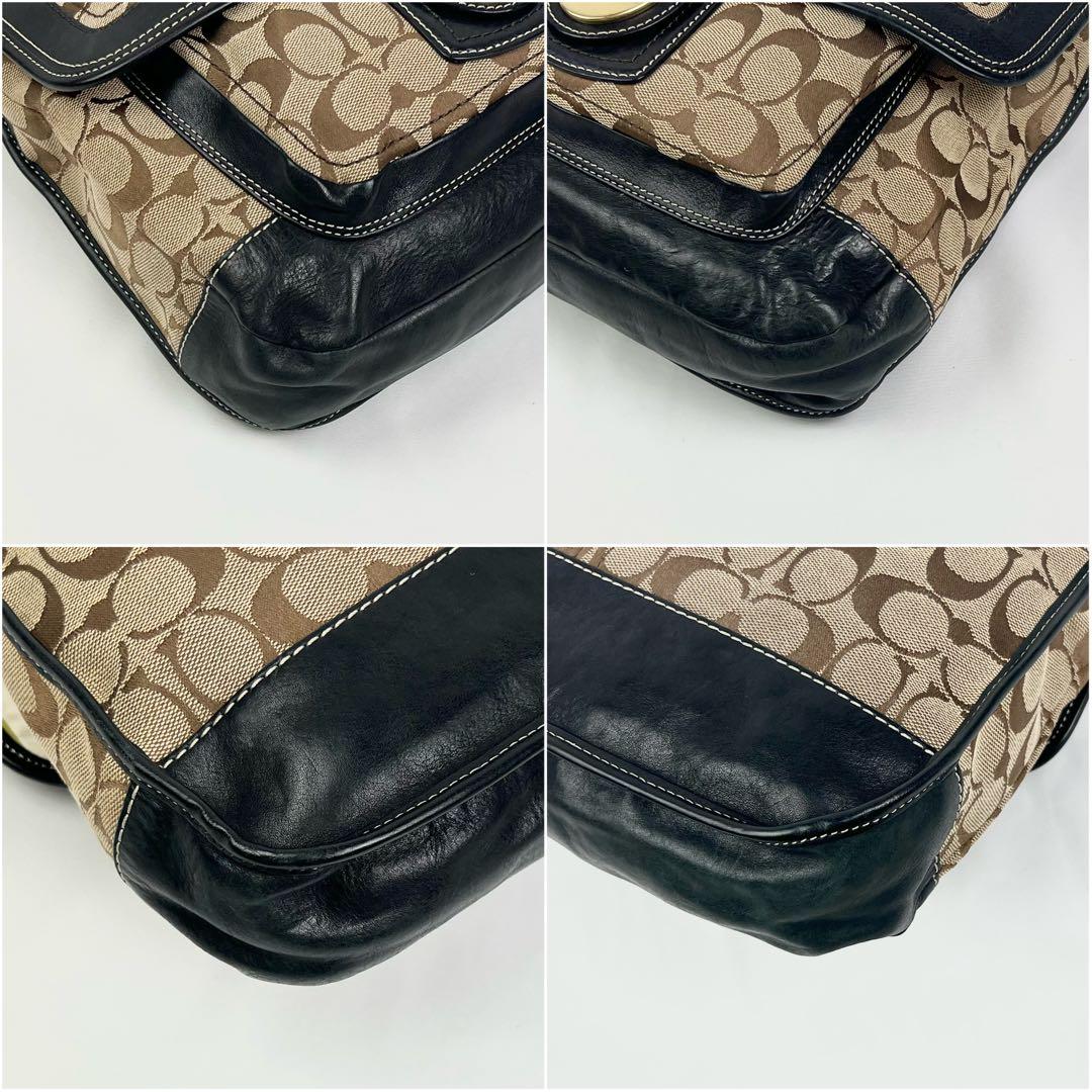 COACH ショルダーバッグ レガシー シグネチャー ターンロック ベージュ