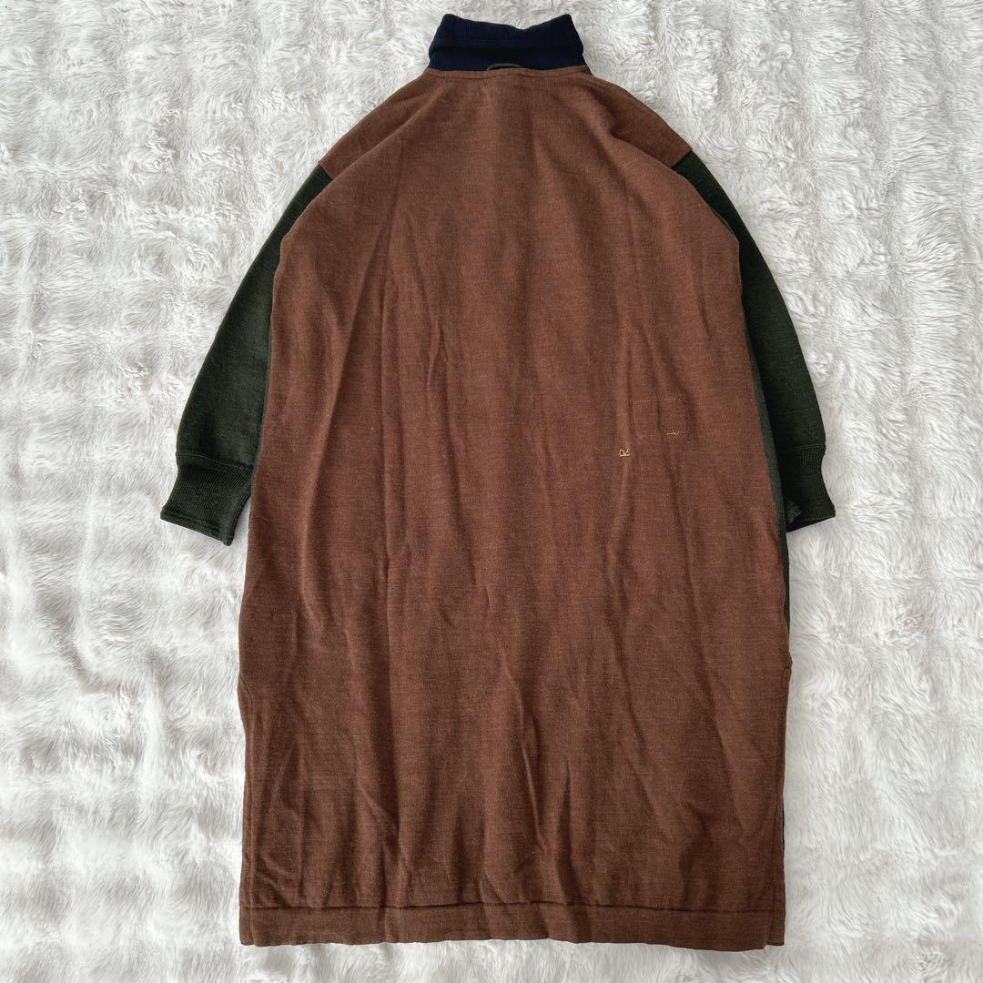 45R★SDL 度詰USモーのニットソードレス ニット　ワンピース　カーキ