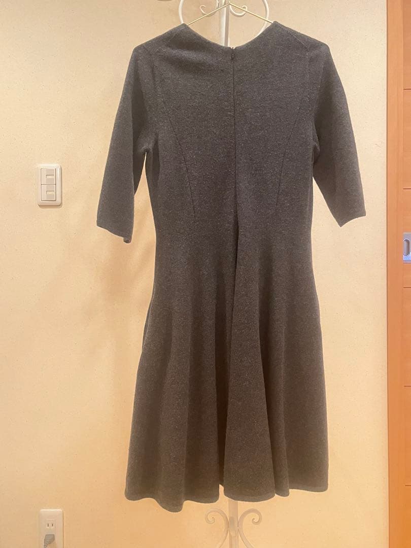 FOXEY グレー 七分袖 ワンピース