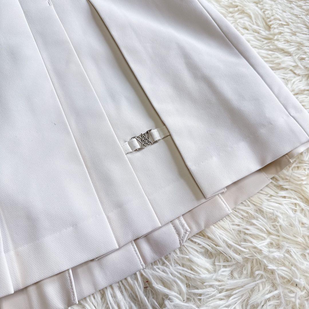 【アニューゴルフ】美品 プリーツスカート ホワイト Lサイズ レディース