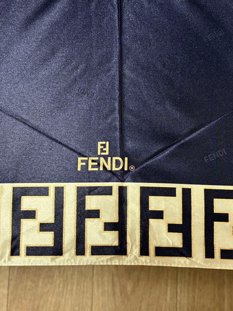【新品・未使用】 FENDI ズッカ柄 濃紺 三つ折りの折り畳み傘