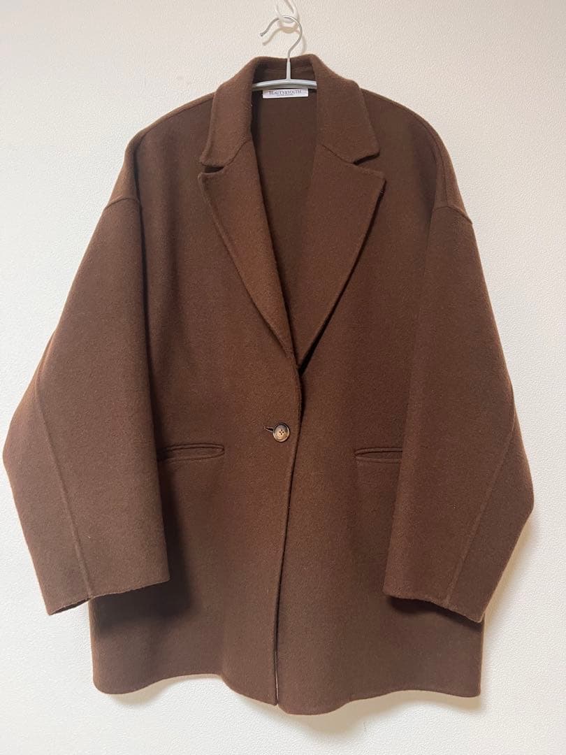 ★XSサイズ★【BEAUTY&YOUTH】リバーテーラードミドルコート／ブラウン