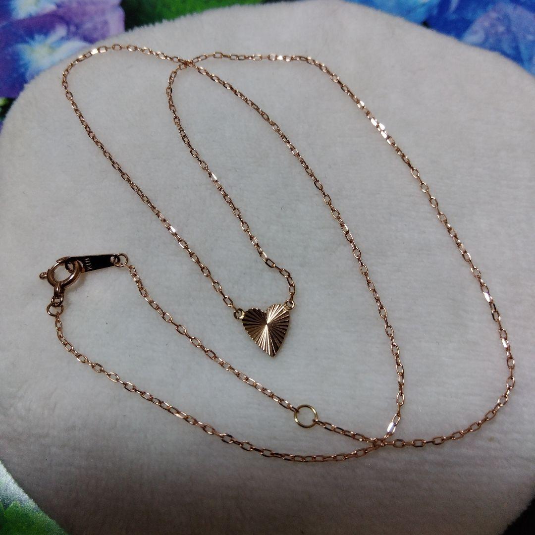 agete K10PG ハートモチーフネックレス 美品(お値下げ不可)