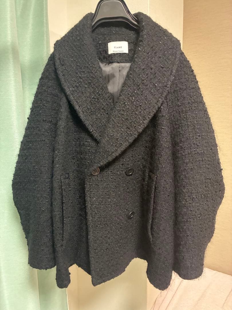 CLANE ブラック ダブルブレストコート