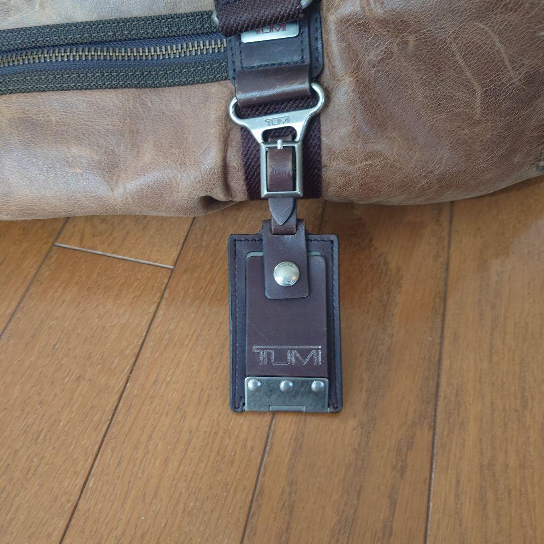 TUMI ボストンバッグ ブラウン レザー
