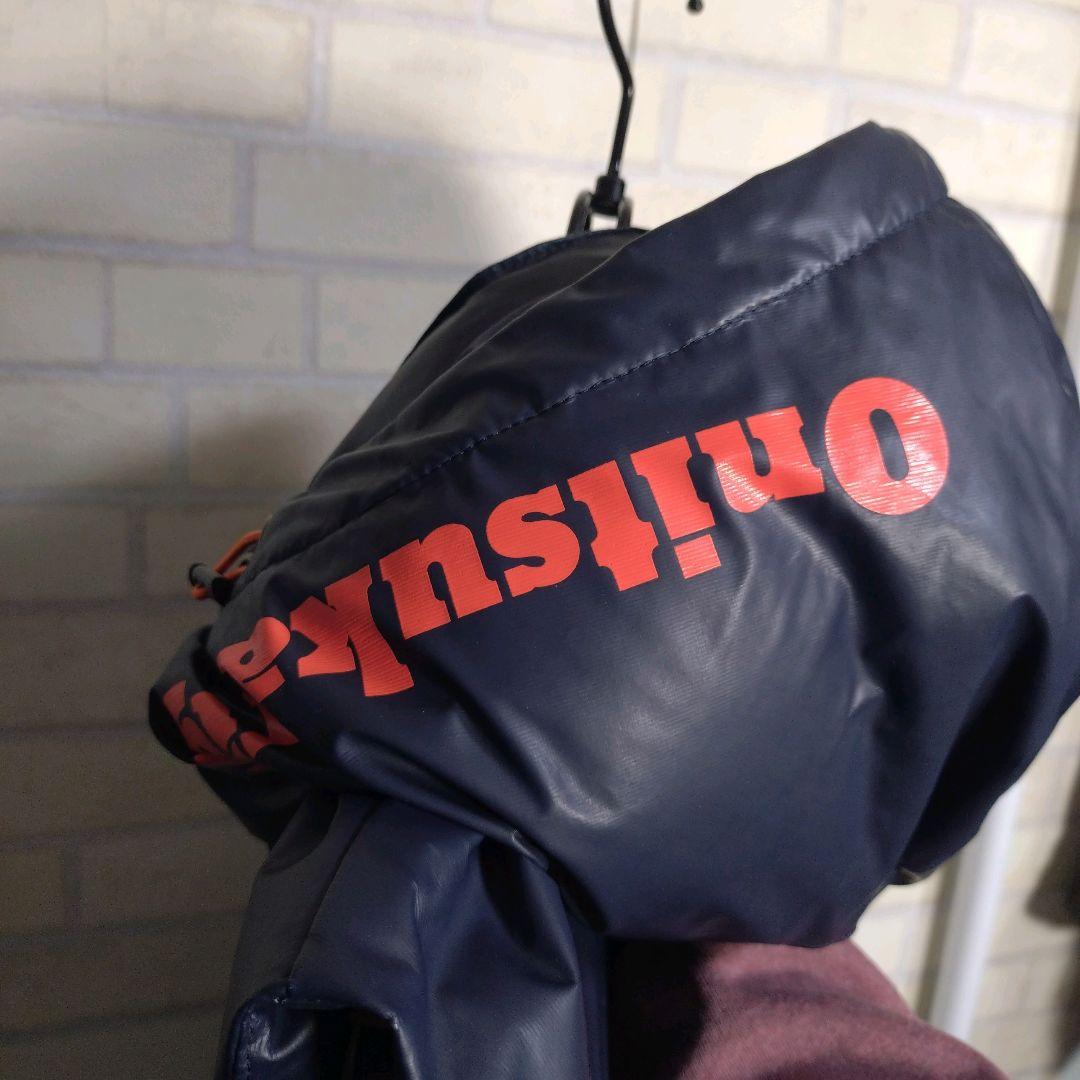 オニツカタイガー★フードロゴ 金プレート モコモコ ダウンベスト ネイビー XL