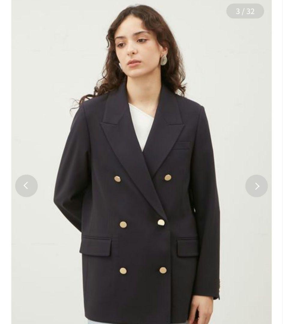 定価18700円 Mila Owen　金釦ダブルブレストロングブレザー　ネイビー