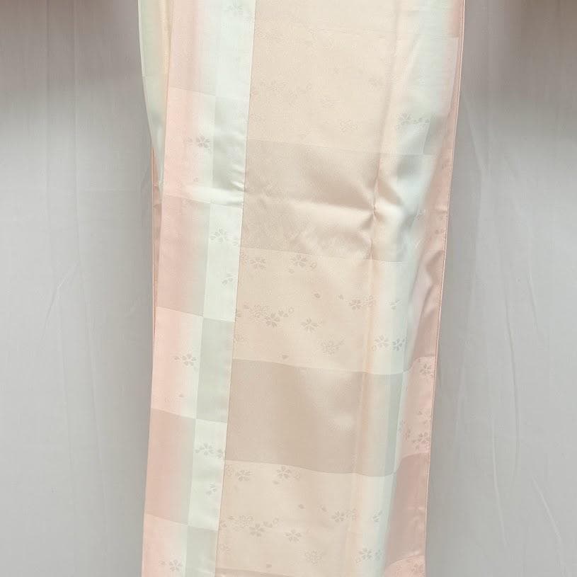 ゆりのはな　創世舎　長襦袢　立体裁断　地紋桜柄　袷　衣紋ぬき　日本製　D402