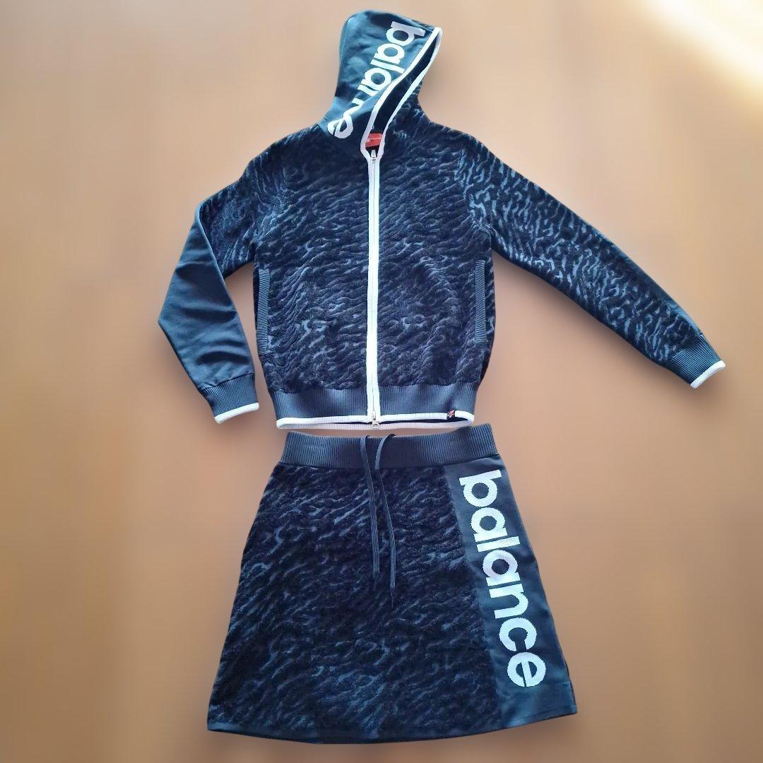 【美品】ニューバランスゴルフ レディース　セットアップ 黒ゼブラ