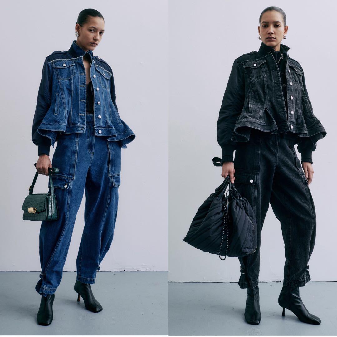 定価14万 3.1 フィリップリム 黒 デニム MA-1 デニム ジャケット M