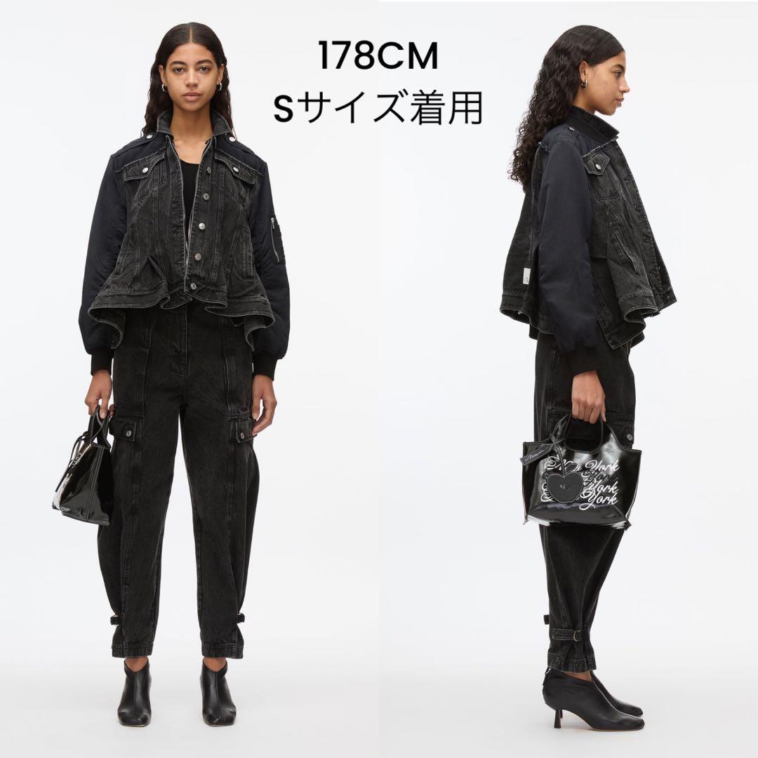 定価14万 3.1 フィリップリム 黒 デニム MA-1 デニム ジャケット M