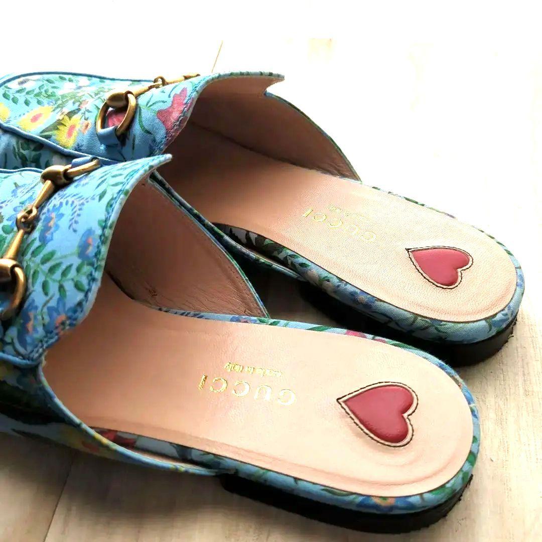 S*K様 値下げ❤❤ Gucci 432773 フラワープリント ミュール/スリ
