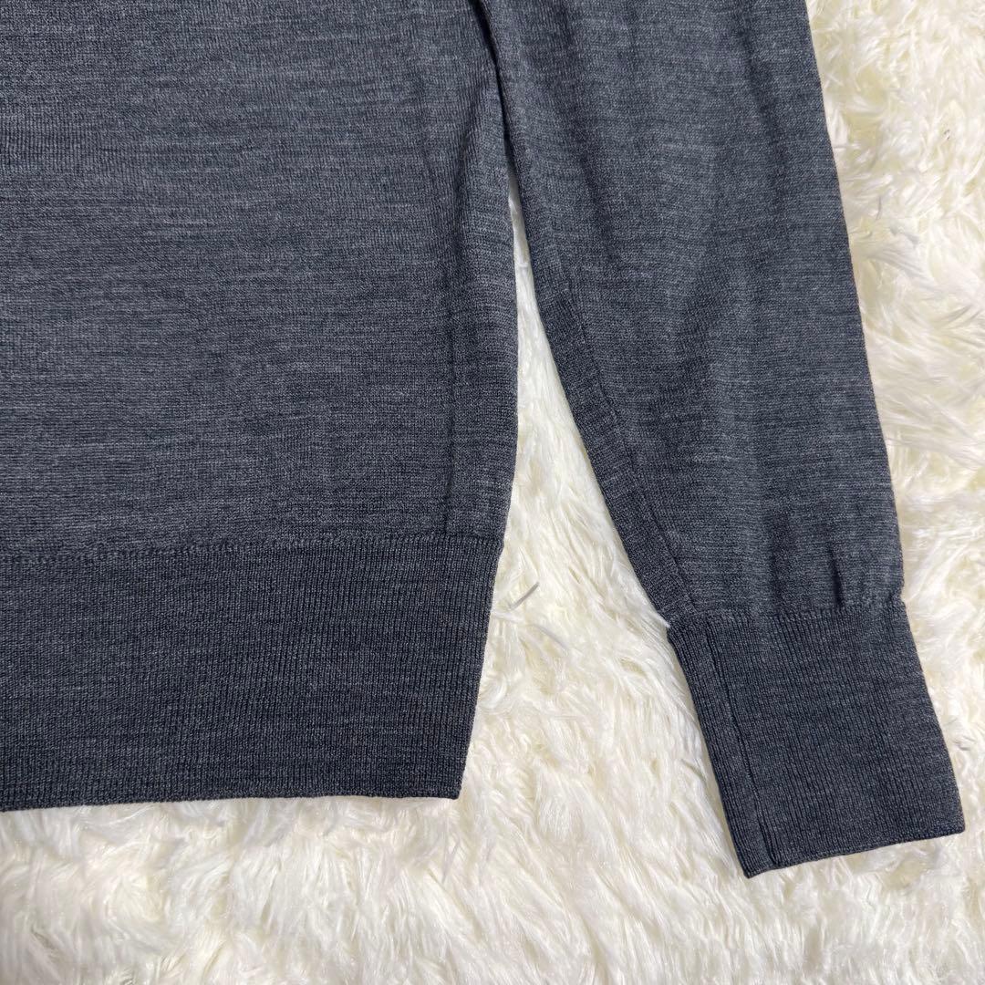 【美品】ジョンスメドレー タートルネック ニット S チャコール メリノウール