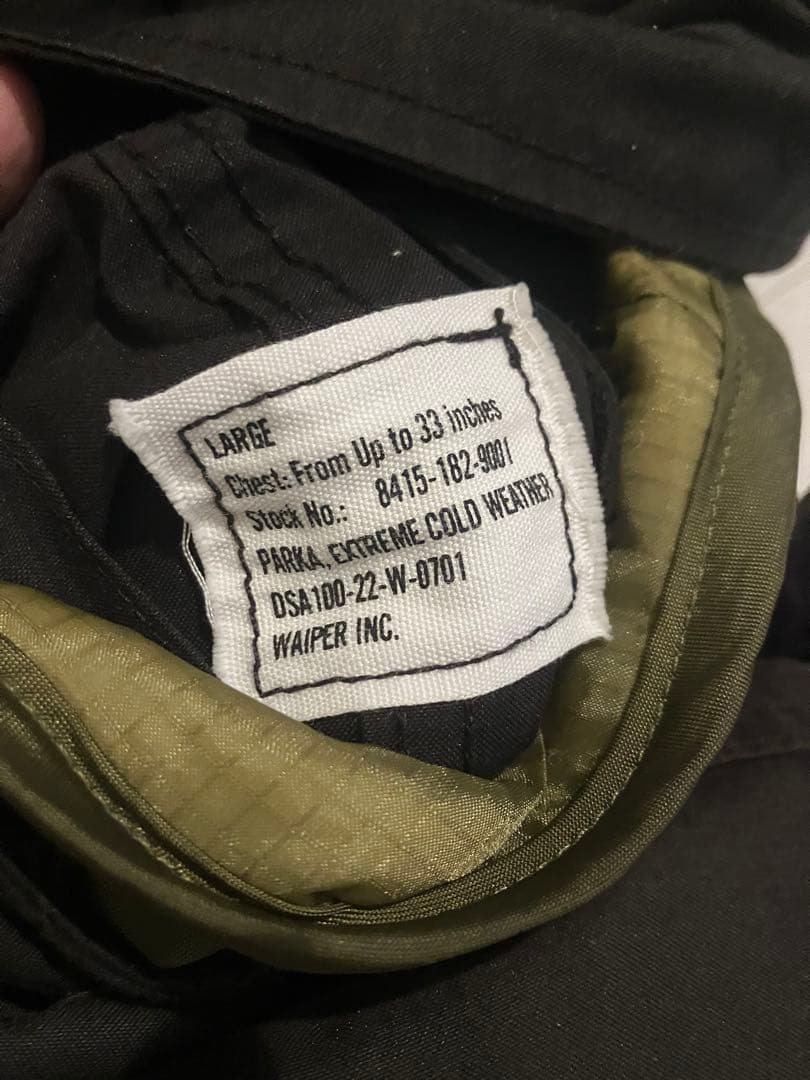 WAIPER M65 フィッシュテール　Lサイズ　米軍用インナー付き　ワイパー