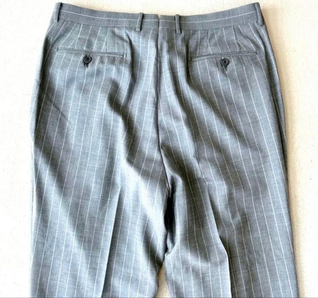 【SALE】極美品BEAMS F スーツ ストライプ グレー 日本製