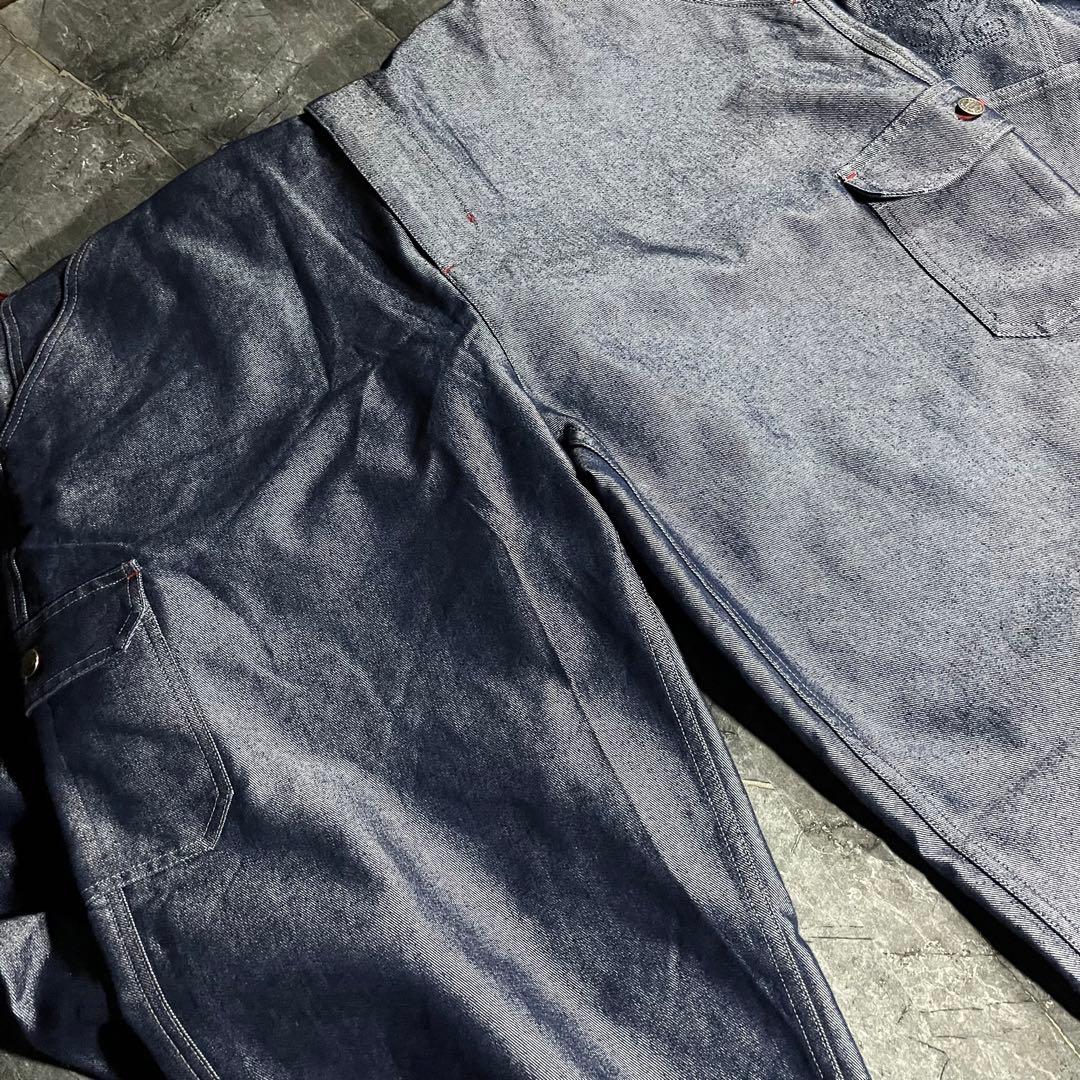 ☆レア☆ fubu 90s デニム オーバーオール 光沢 B系 ジャケット