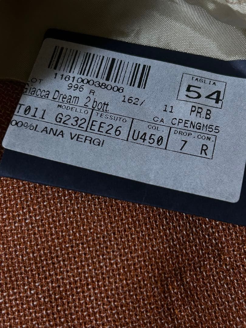 イタリア製　TOMBOLINI ヴァージンウール100% テーラードジャケット