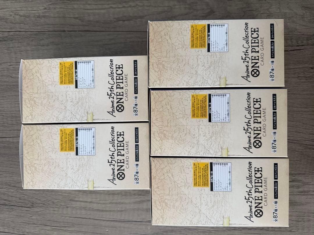 未開封BOX Anime25thCollection 5BOX ワンピース②